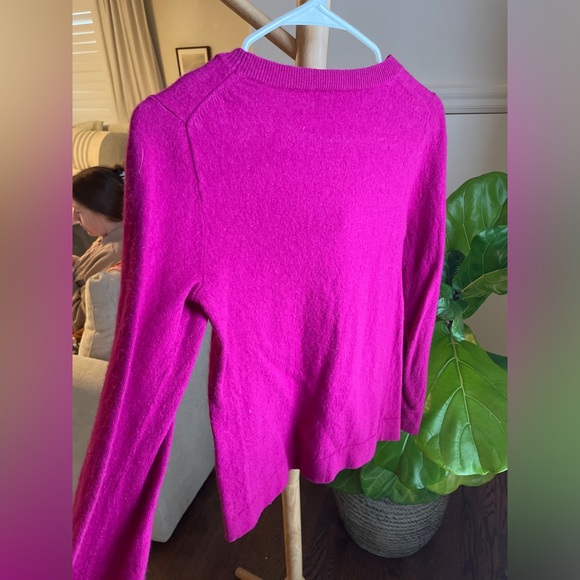J. Crew Fuchsia crew neck sweater - Picture 3 of 3